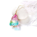 Crystal Chakra Natural Rainbow Stone Necklace Rock Chain Quartz Pendant Jewelry