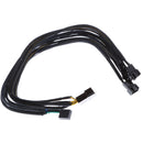 40cm 4 pin Y Splitter Computer Fan Power Cable 1 to 5 Black Sleeved MagiDeal