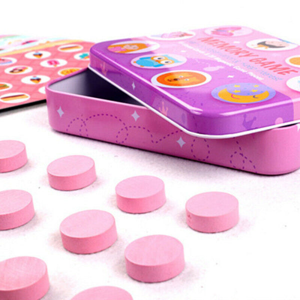 Kids English Wooden Memory Match Animal Number Flag Game Children Early Edu H3N2