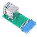 1Pc Motherboard 20Pin Header To 2 Ports USB 3.0 Type A Female Port HUB Adapt.AU