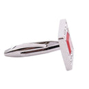 Mens Red Square Cufflinks Wedding Party