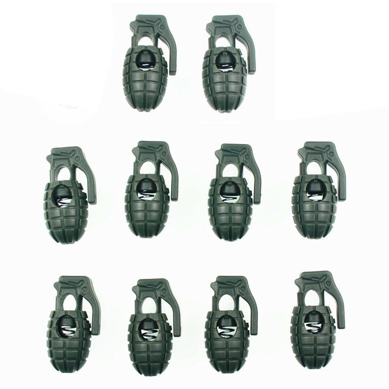 Lot 10x   Shoelace Buckle Stopper Rope Clamp Paracord Cord Spring Lock