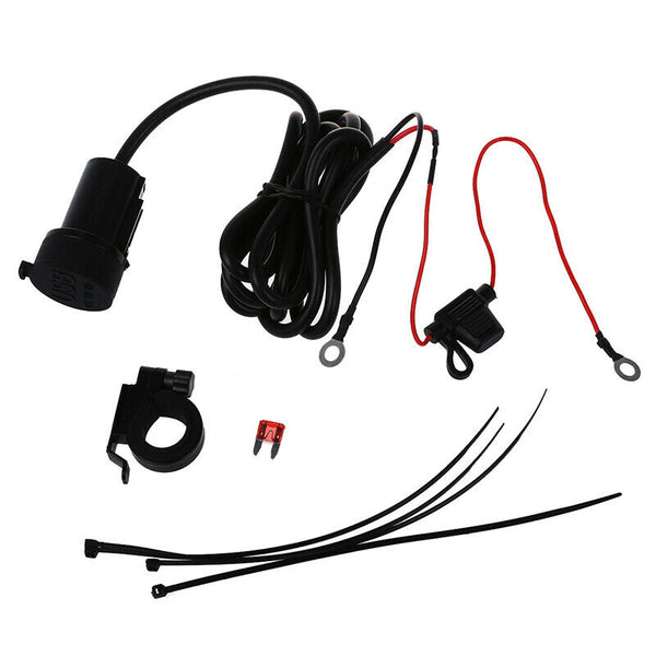 5V 2.1A Double USB Charger Adapter for Moto Motorcycle Black [Electronica] T2V1