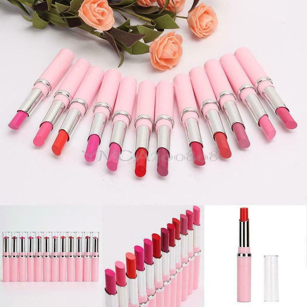 10 Colors/Set Cosmetic Makeup Pink Rod Lip Gloss Long Lasting Lipstick Gifts