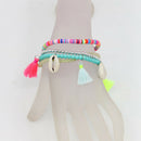 Fashion Multi-Layer Beads Strand Shell Bracelet Summer Beach Holiday Jewelr