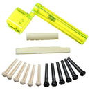 6 String Acoustic Guitar Nut Saddle Part + 2x String Winder +12x Bridge Pin C4S6