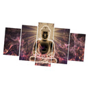 Modern Canvas Wall Art of Buddha Light for your Living Room -5 Panel Size S