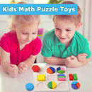 Wood Geometric Shapes Sort Math Montessori Puzzle Kids Educational Toys (3)