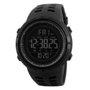 1251 Mens Digital Sports Watch Waterproof Stopwatch Countdown Black