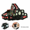 9LED 350000LM T6 LED Headlamp Headlight Torch Rechargeable Flashlight Work Light
