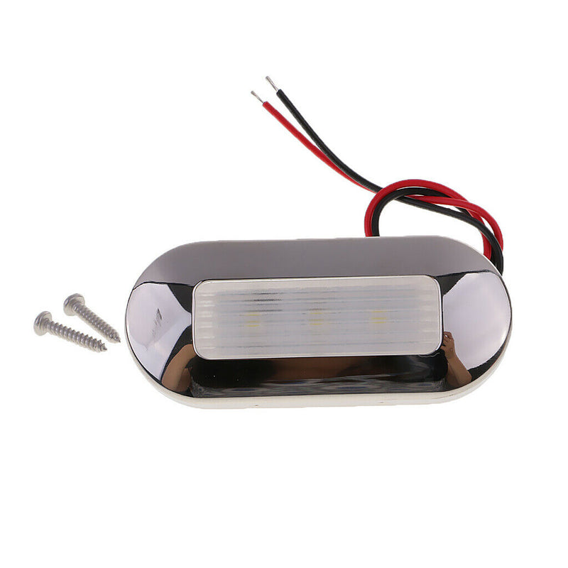 4pcs Waterproof 3 LED Oblong Oval Courtesy Light for Marine Boat RV Trailer