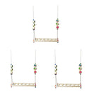 3Pieces Chicken Ladder Wooden Funny Chicken Parrots Canary Budgie Parakeet