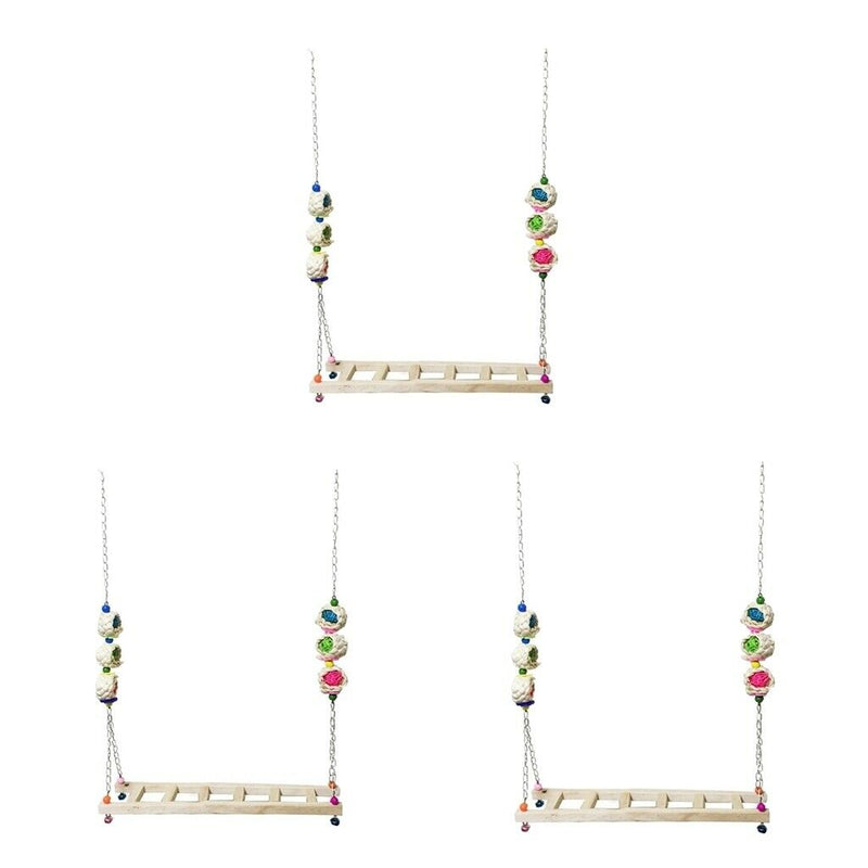 3Pieces Chicken Ladder Wooden Funny Chicken Parrots Canary Budgie Parakeet