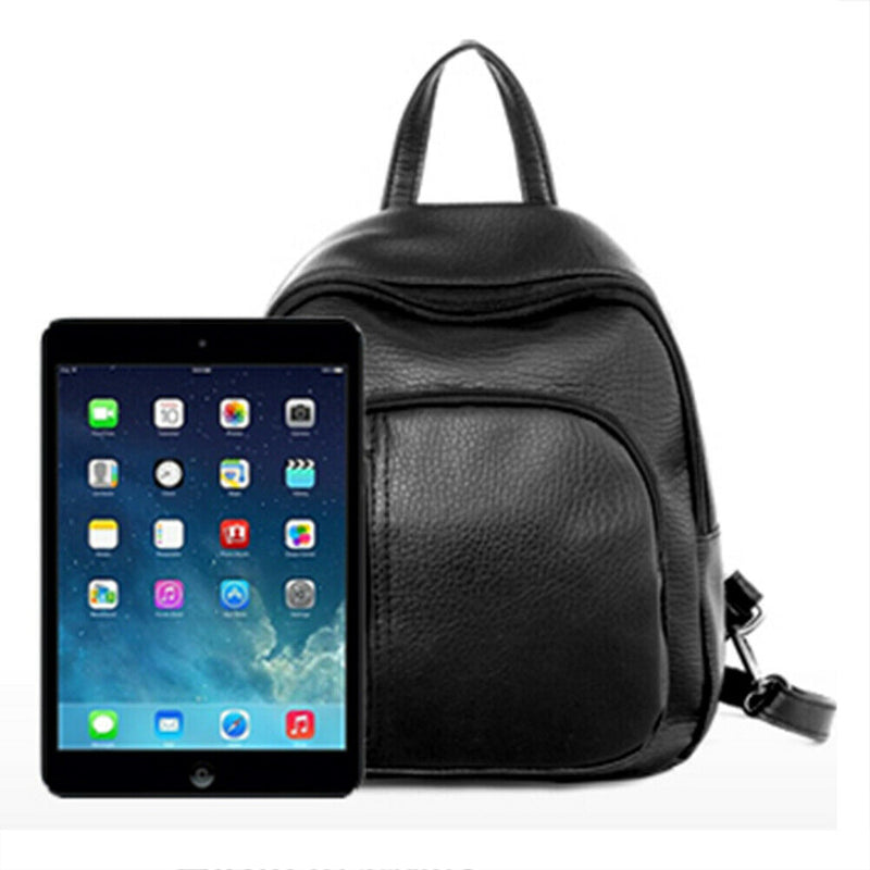 Claasic Women PU Leather Mini Preppy Chic Backpack Casual School Bag