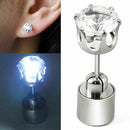 Fashion Unisex Led Earrings Ear Studs Xmas & Valentines's Gift - white