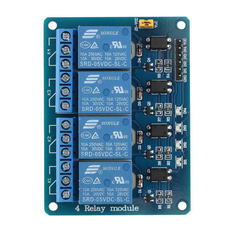 5V 4CH Relay Board Module Low Level Trigger w/Optocoupler for PLC Control