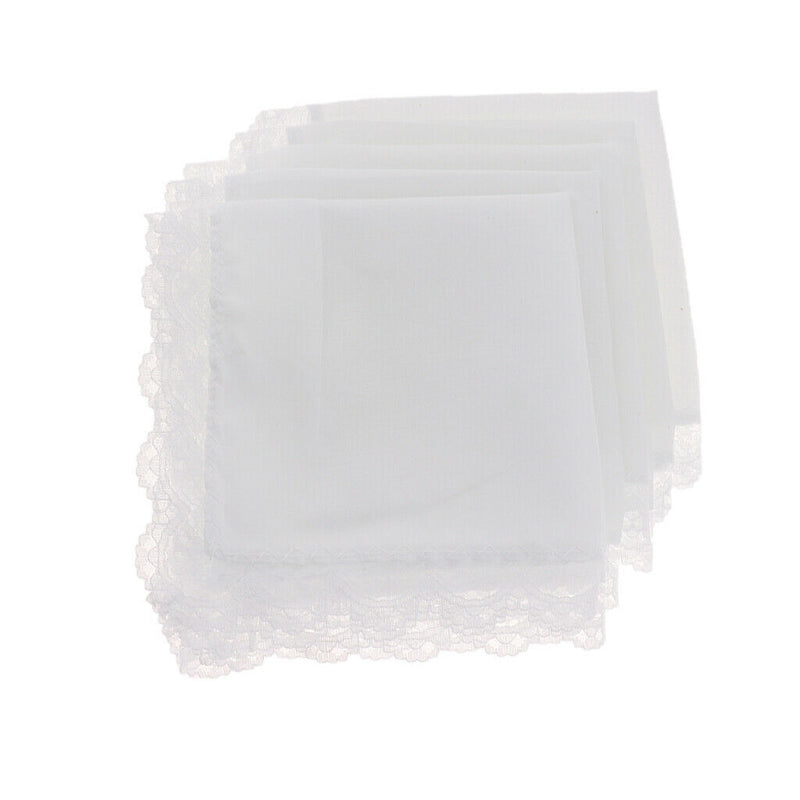 5Pack Men Women 100% Cotton White Handkerchiefs Comfy Hanky Party Hankies