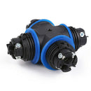 4 Way IP68 Waterproof Electrical Cable Connector Plug Socket Sensor Black T Type