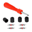 4 Valve Cores+4 Valve Caps+1 Valve Stem Screwdriver Tire Repair Tools Kit