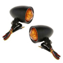 1 Pair Motorcycle Scooter Amber Turn Signals Indicator Lights 12V Black