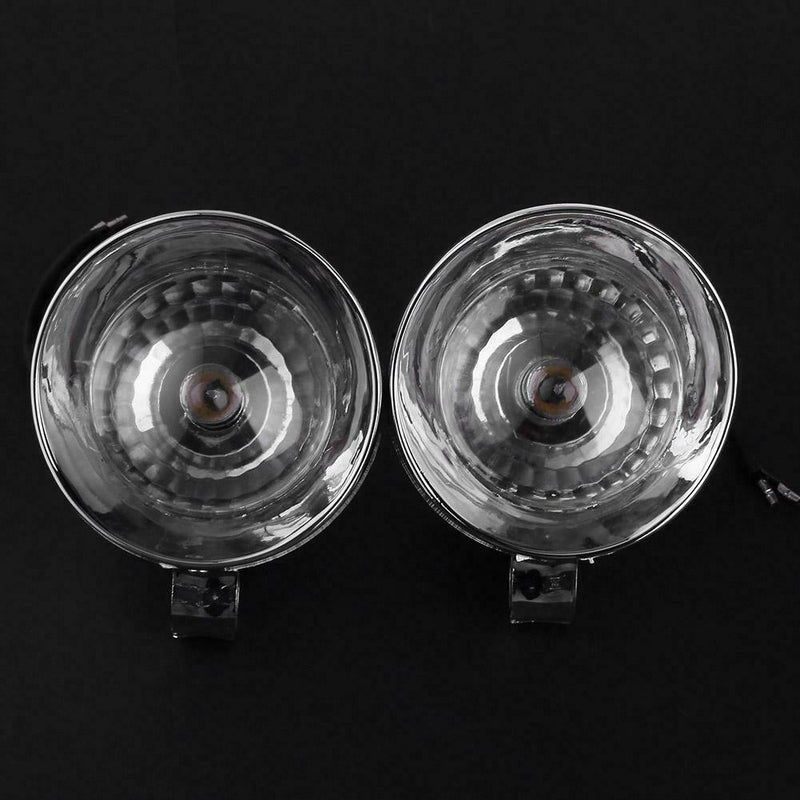 1 Pair Universal Retro Bullet Shape DC 12V Motorcycle Fog Lamps Headlights