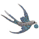 4X(Colorful Rhinestone Swallow Brooch Female Beautiful Vivid Bird Animal BrA3I8)