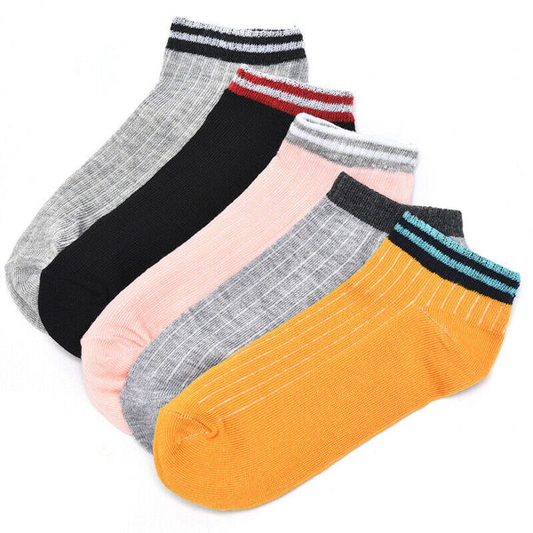 Women Color two poles Comfo rtable Cotton Sock Slippers Short Ankle So- OZ
