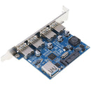 Plastic+Metal PCI-E Express to USB 3.0 Controller Adapter Expansion Card