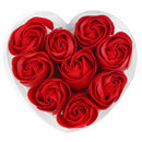 9Pcs Scented Rose Flower Petal Bath Body Soap Wedding Party Gift(Red)