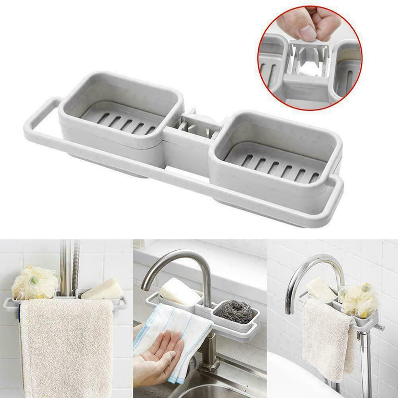 1* Kitchen Storage Rack Holder Sink Drainer Bathroom Soap Shelf Organizer S S6V7