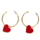 Fashion Women Love Heart Circle Pendant Stud Earrings Statement Jewelry Gi JR