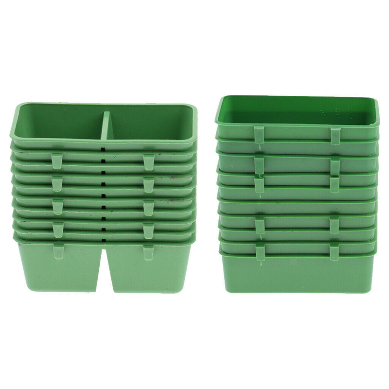 20 PCS Single and Double Rectangle Cup Bird Food Bowl Water Cup for Parrots