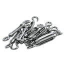 M4 4mm Thread Adjustable Stainless Steel Eye Hook Turnbuckle 10pcs I7U2