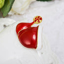 Gorgeous Red Enamel Christmas Santa Claus Hat Decoration Xmas Brooch Pins