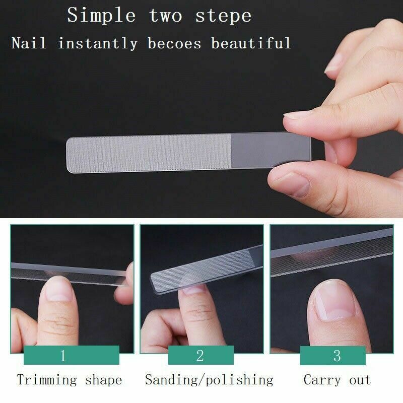 Professional Nano Polished Glass Nail File Transparent Sanding Shiner Grind S8E0