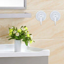 Household Wardrobe White Plastic 7cm Dia Suction Cup Single Hook Wall Hange