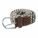 Male Female Belt Buckle Canvas Leather Belt Strap Waistband Elastic Coffee