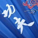 Plastic Frame Dragon Printed Sports Folding Hand Fan Royal Blue O2B1