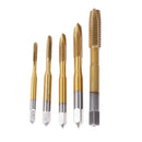 5pcs M3 M4 M5 M6 M8 Titanium Coated HSS Screw Thread Metric Spiral Fluted