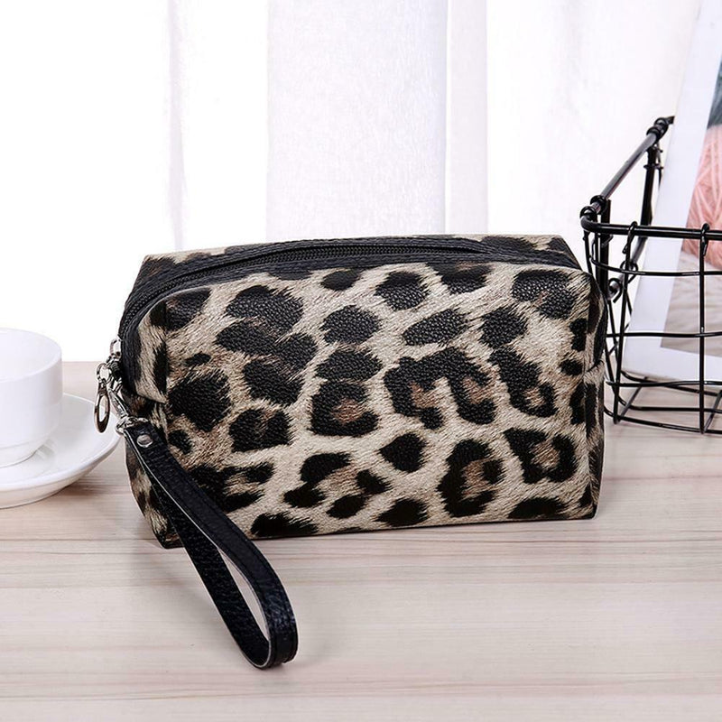 Portable Leopard Cosmetic Storage Bag Women Makeup Wash Organizer (Style 1) A