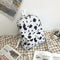 Cow Print Plush Drawstring Pouch Nylon Women Shoulder Pack Composite Set
