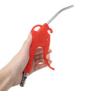 Spring Loaded Trigger Bent Tube Nozzle Air Blow Gun Red Dust Cleaner w/ Adapter