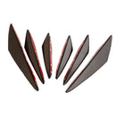 6PCS Universal Fit Front Bumper Lip Splitter Fins Body Spoiler Black