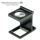 8X 22mm Folding Magnifier Jewelry Tool For Textile Loupe Acrylic With Scale