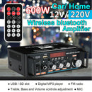 HiFi Bluetooth Car Stereo Audio AMP Digital Amplifier FM Music Receiver Sm Nw