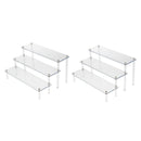 2x 3-Tier Clear Acrylic Rack Perfume Makeup Ladder Display Stand Risers Shelf