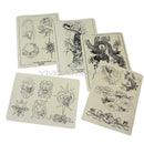 5 x Tattoo Practice Skins with Designs for Needle Machine Gun Supply Kit Set