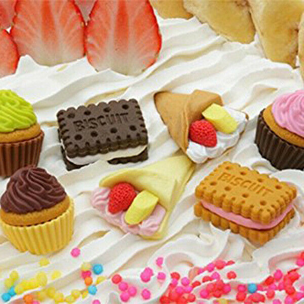 25PCS Pencil Erasers Assorted Food Cake Dessert Puzzle Toys Earsers For Kid B2X4