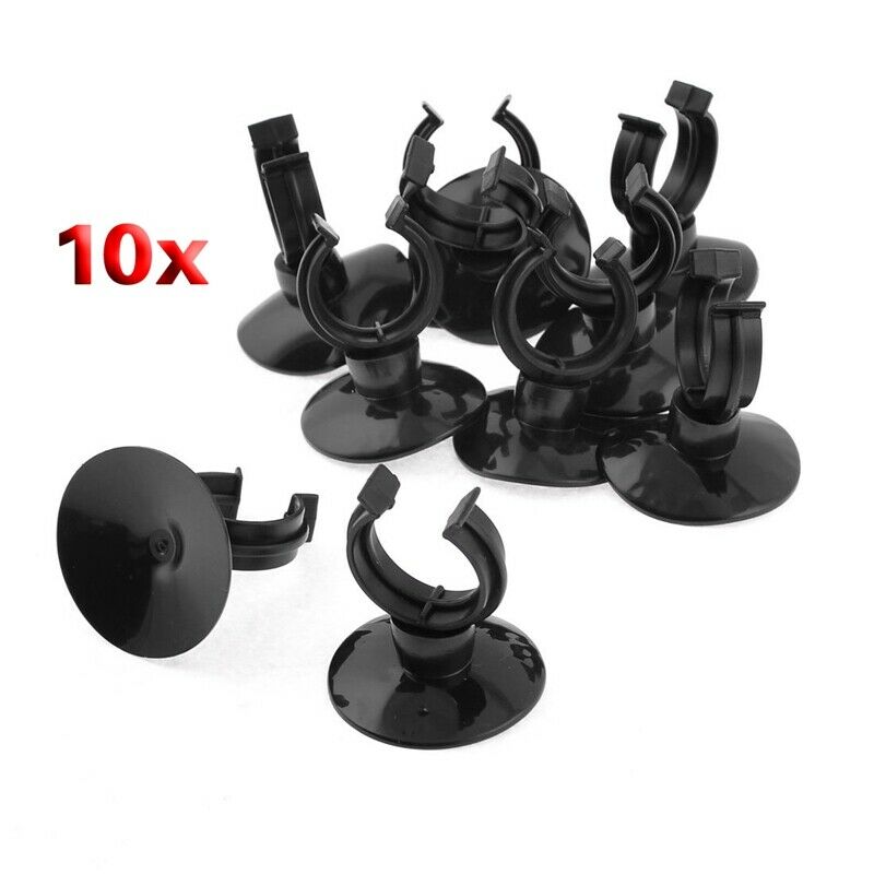 10 Pcs Black Suction Cup Holder 20mm Dia Tube Airline for Aquarium