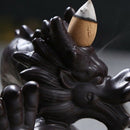 1X(Traditional Chinese Dragon Incense Holder Porcelain Backflow Incense